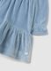 Baby girl velour blue regular fit dress with embroidered heart_2