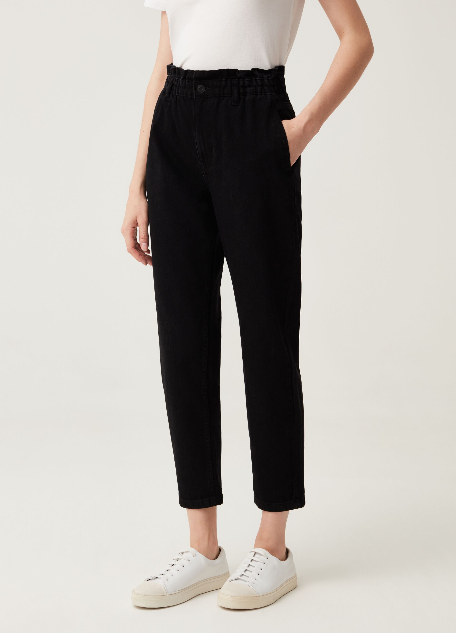 Jeans slouchy in cotone_1