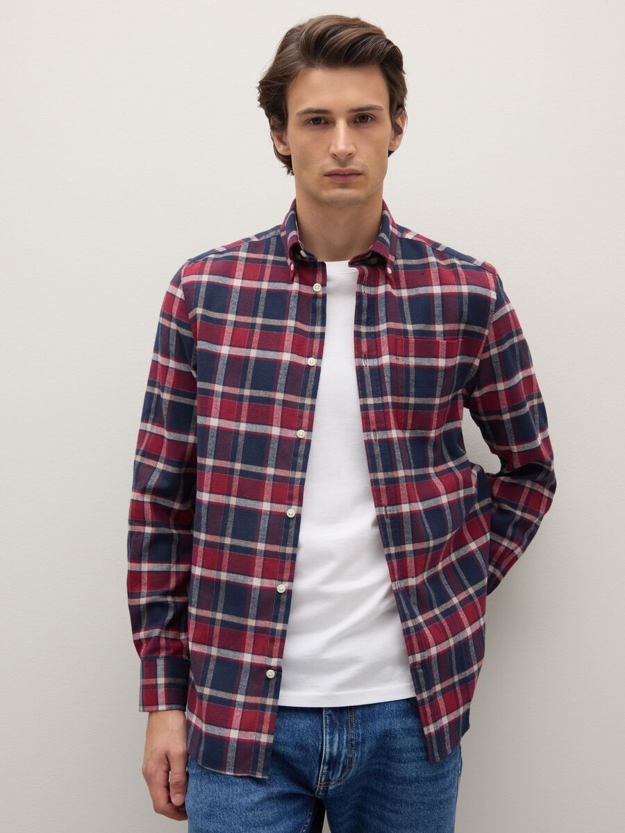 Multicolour long sleeve pure cotton regular fit checked shirt_1