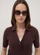 Brown viscose-blend polo jumper, regular fit_0