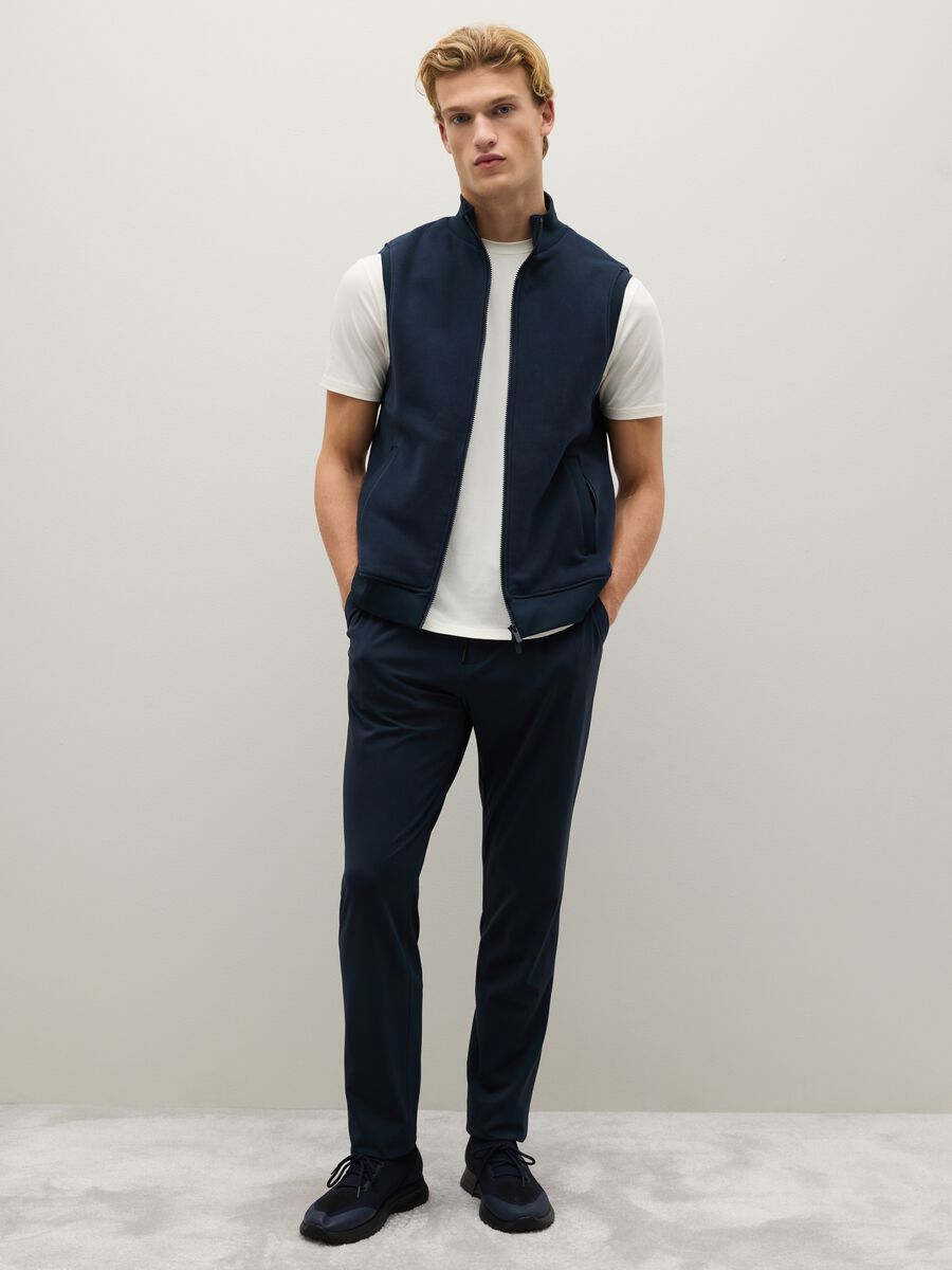 Blue pure cotton waistcoat regular fit_1
