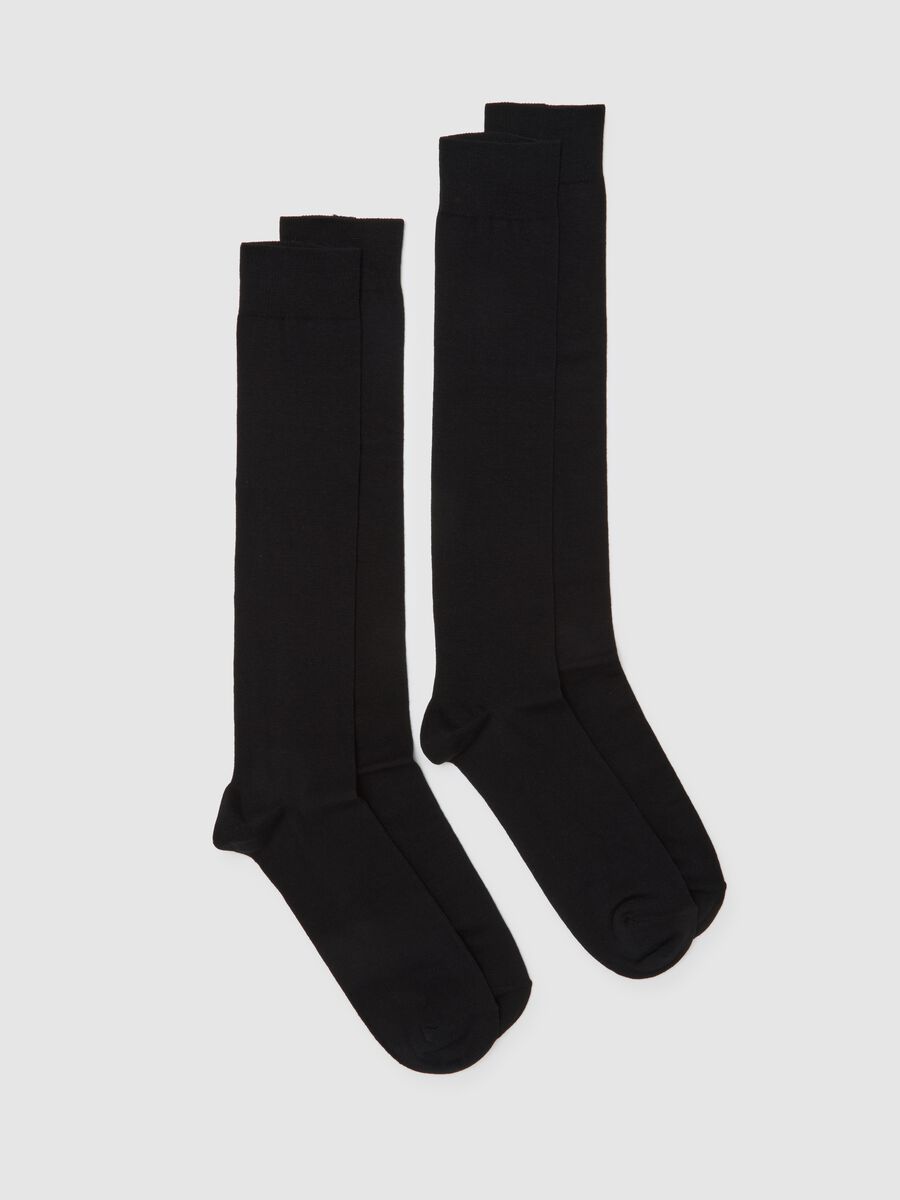 Set bipack calze lunghe in cotone elasticizzato nere_0