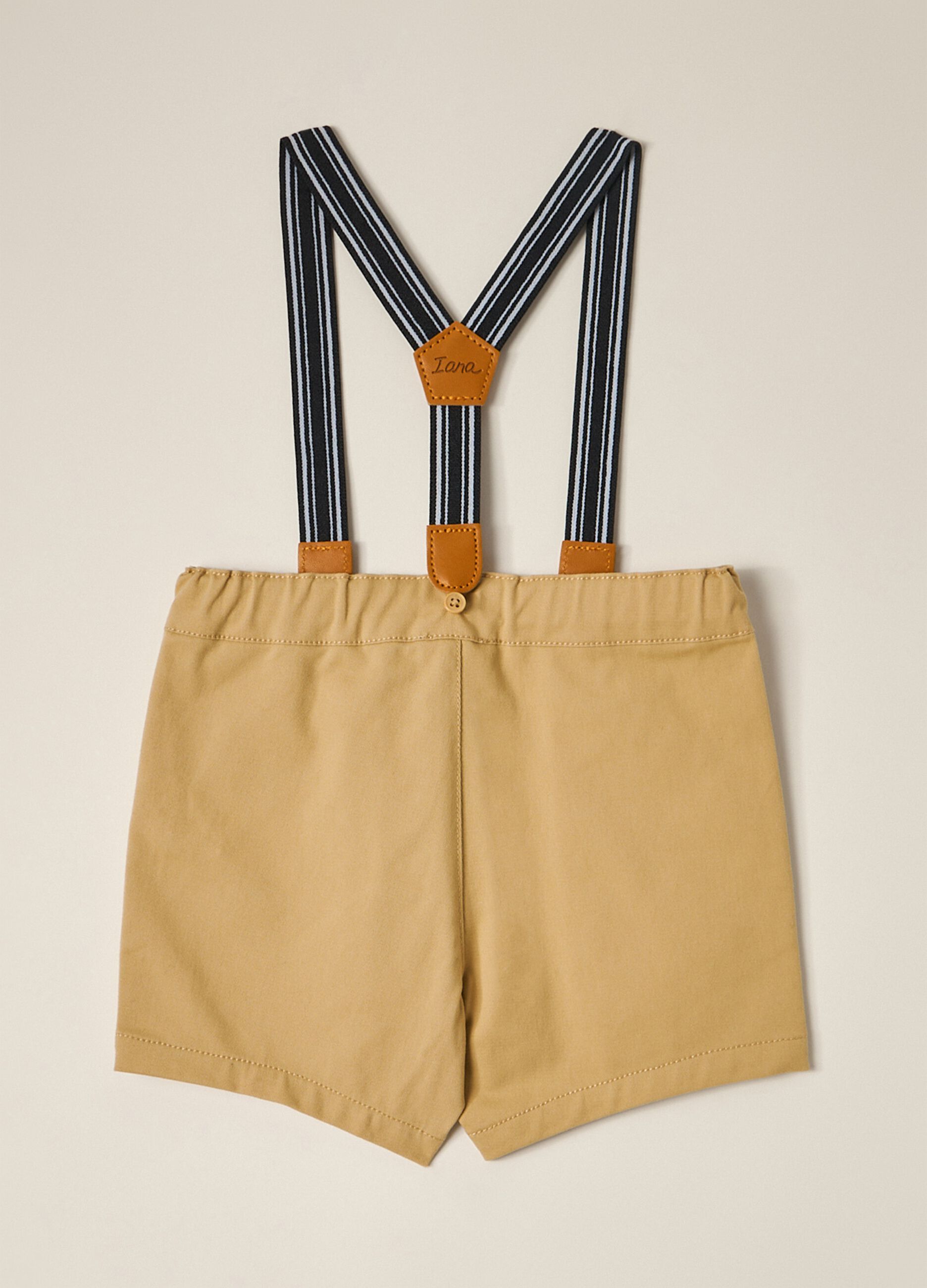 IANA newborn boy shorts in twill with braces
