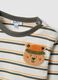 White pure cotton boys&rsquo; T-shirt with multicolour stripes and teddy bear embroidery_1