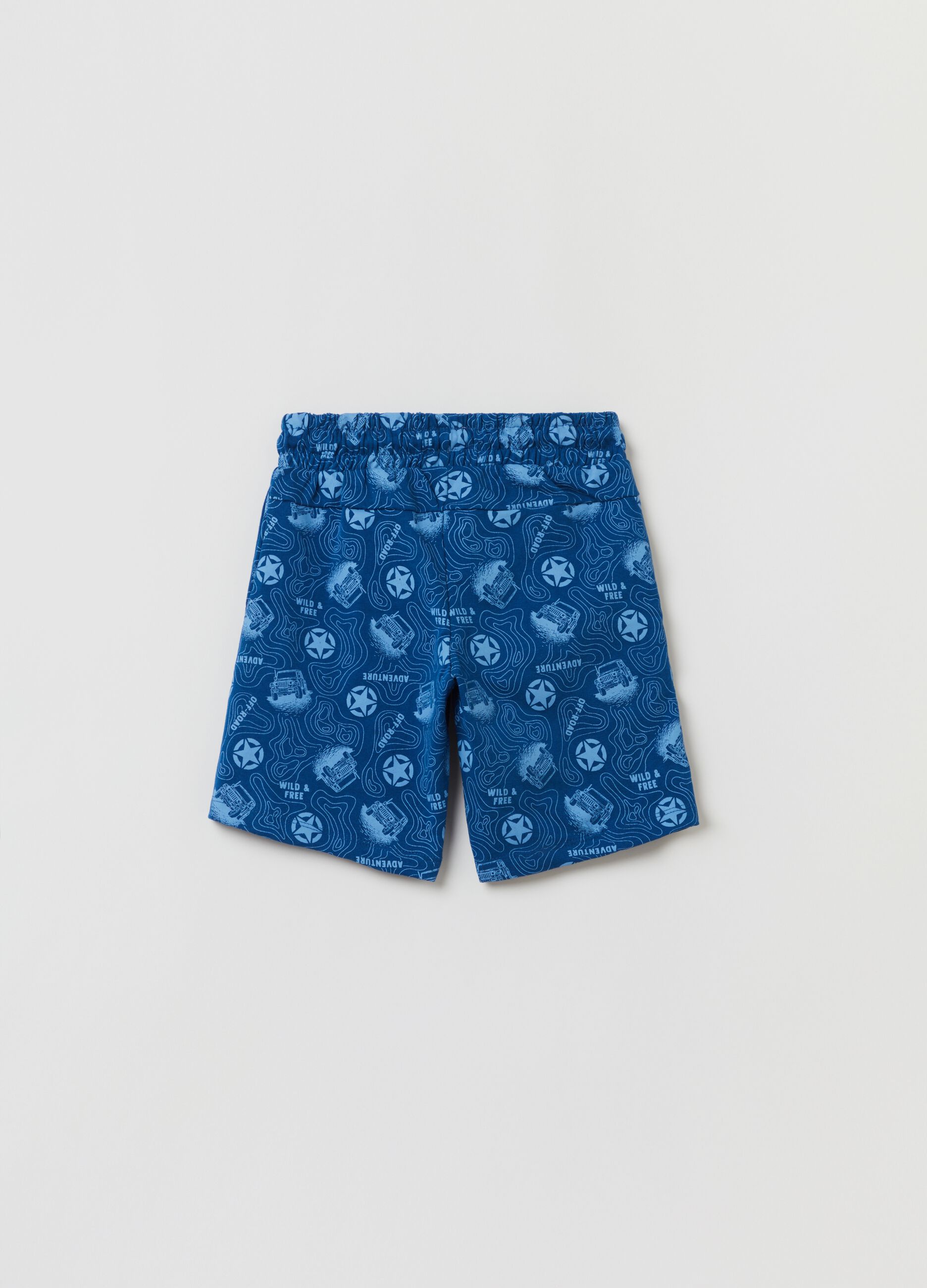 Shorts in cotone con stampa Jeep all-over_1