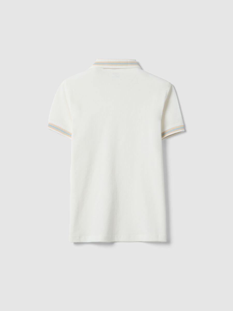 Polo in puro cotone bianca da ragazzo regular fit_4