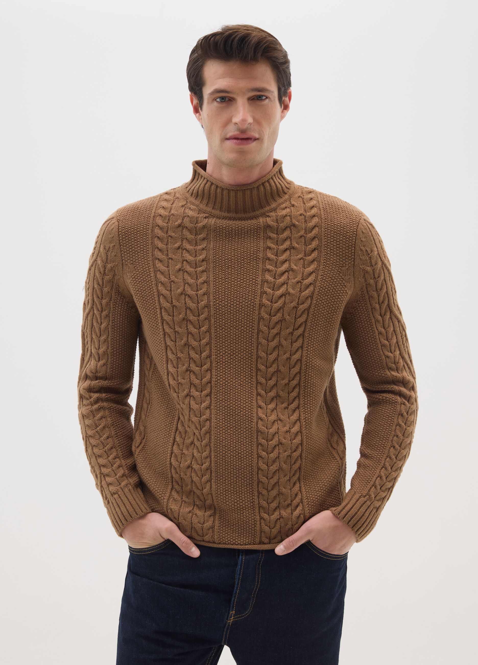 Brown Regular Fit Knitted Jumper