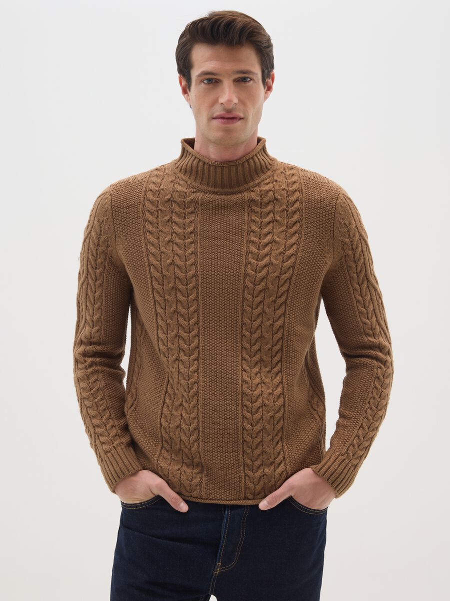 Brown Regular Fit Knitted Jumper_0
