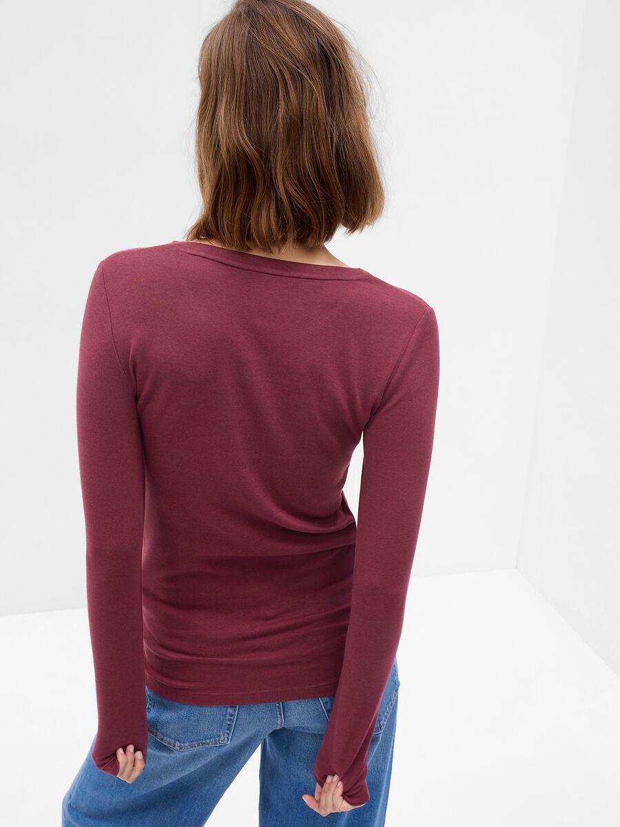 T-shirt a maniche lunghe in cotone e modal_1