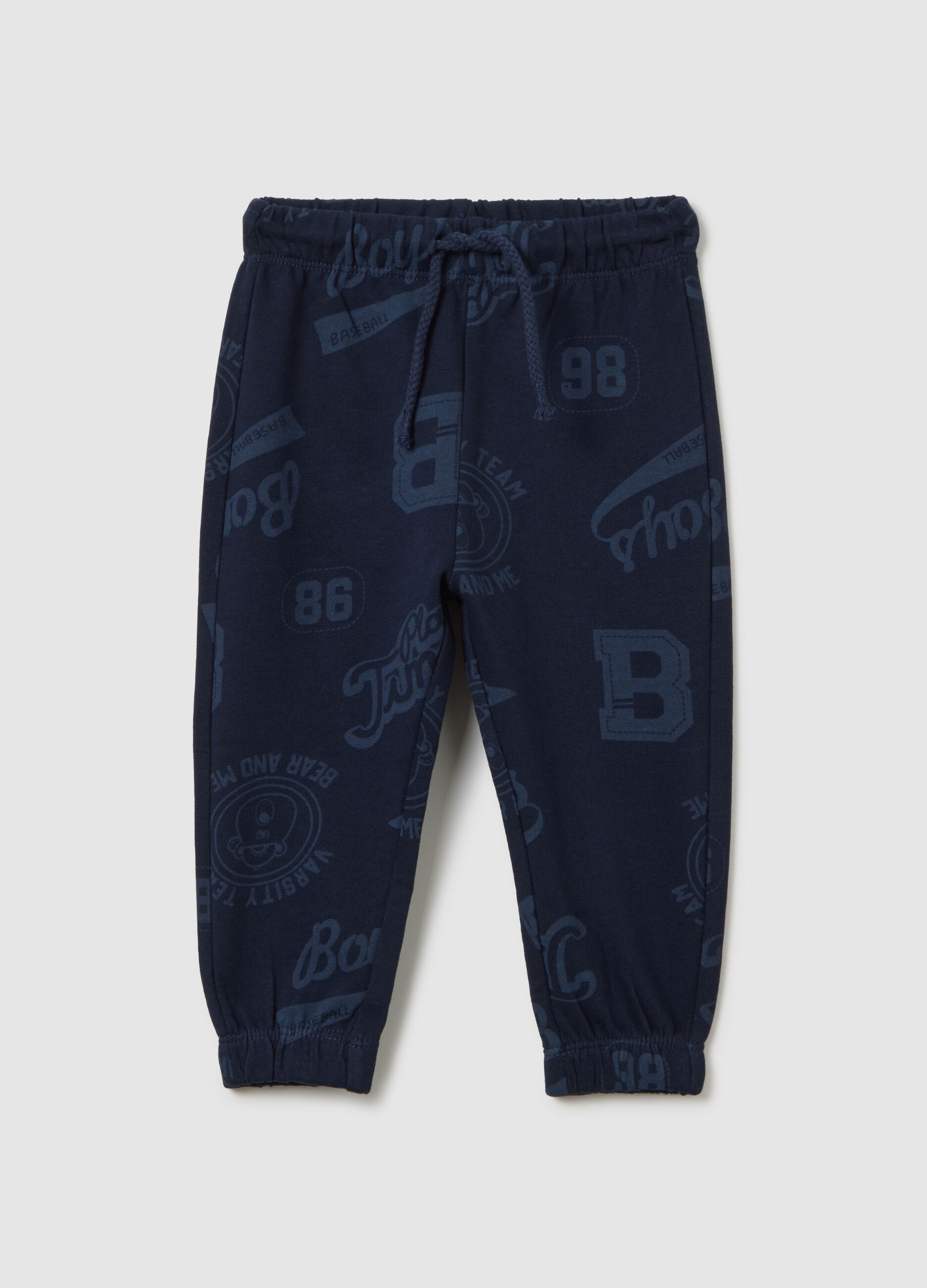 Blue regular fit children's trousers in pure cotton