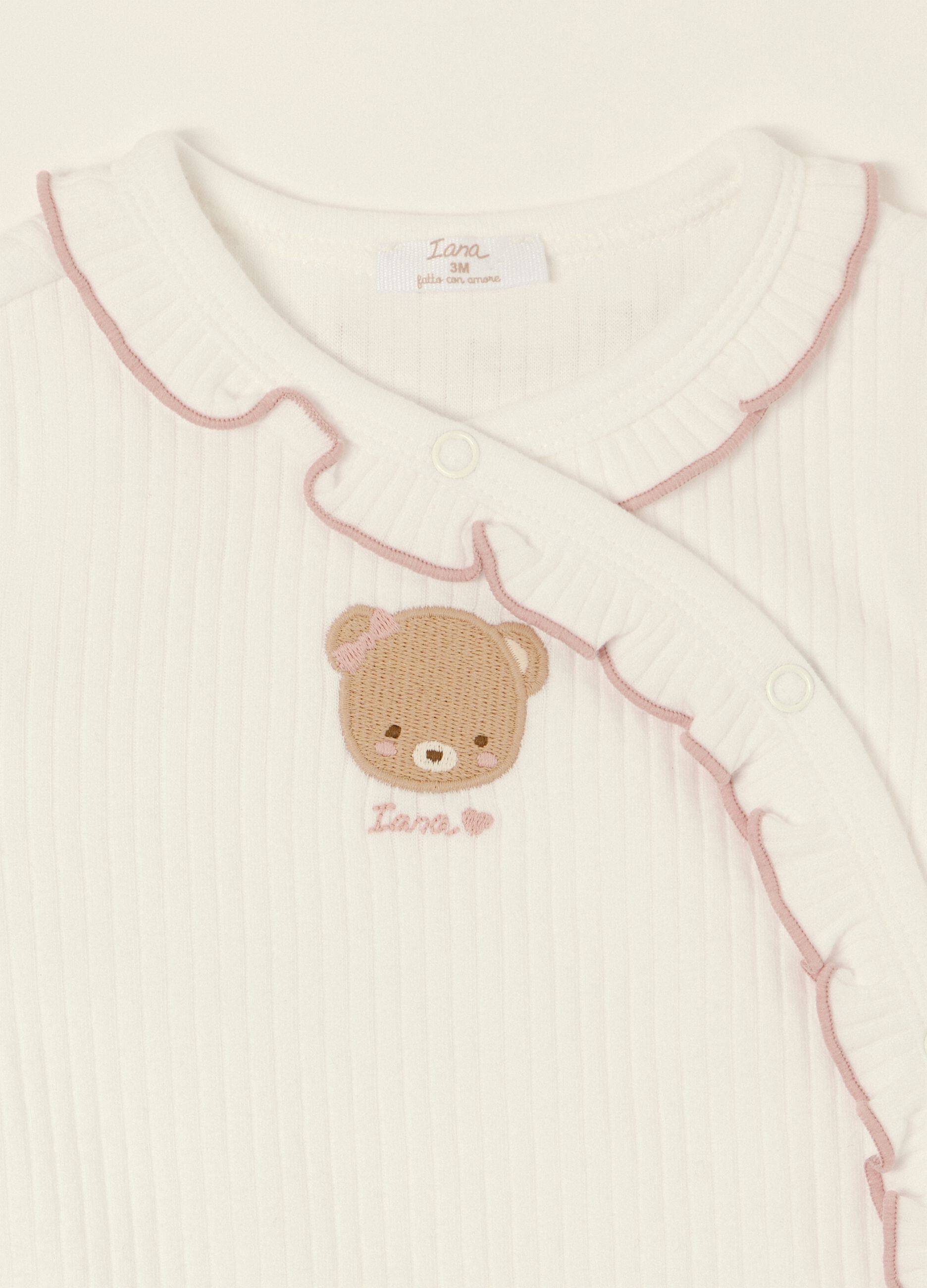 White pure cotton baby girl sleepsuit