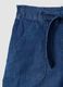 Blue pure cotton denim shorts with elasticated waist, regular fit_5