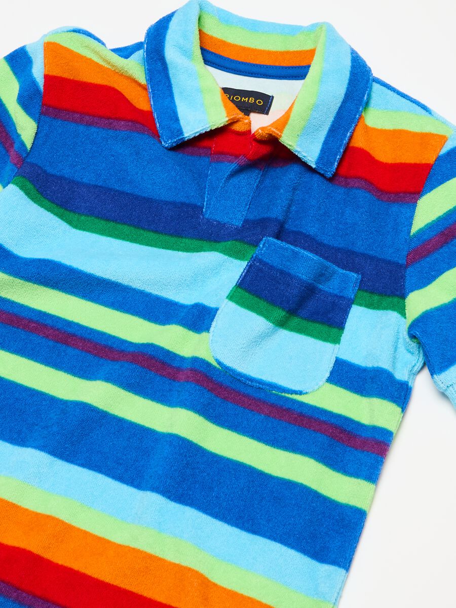 Striped polo shirt in cotton terry_5