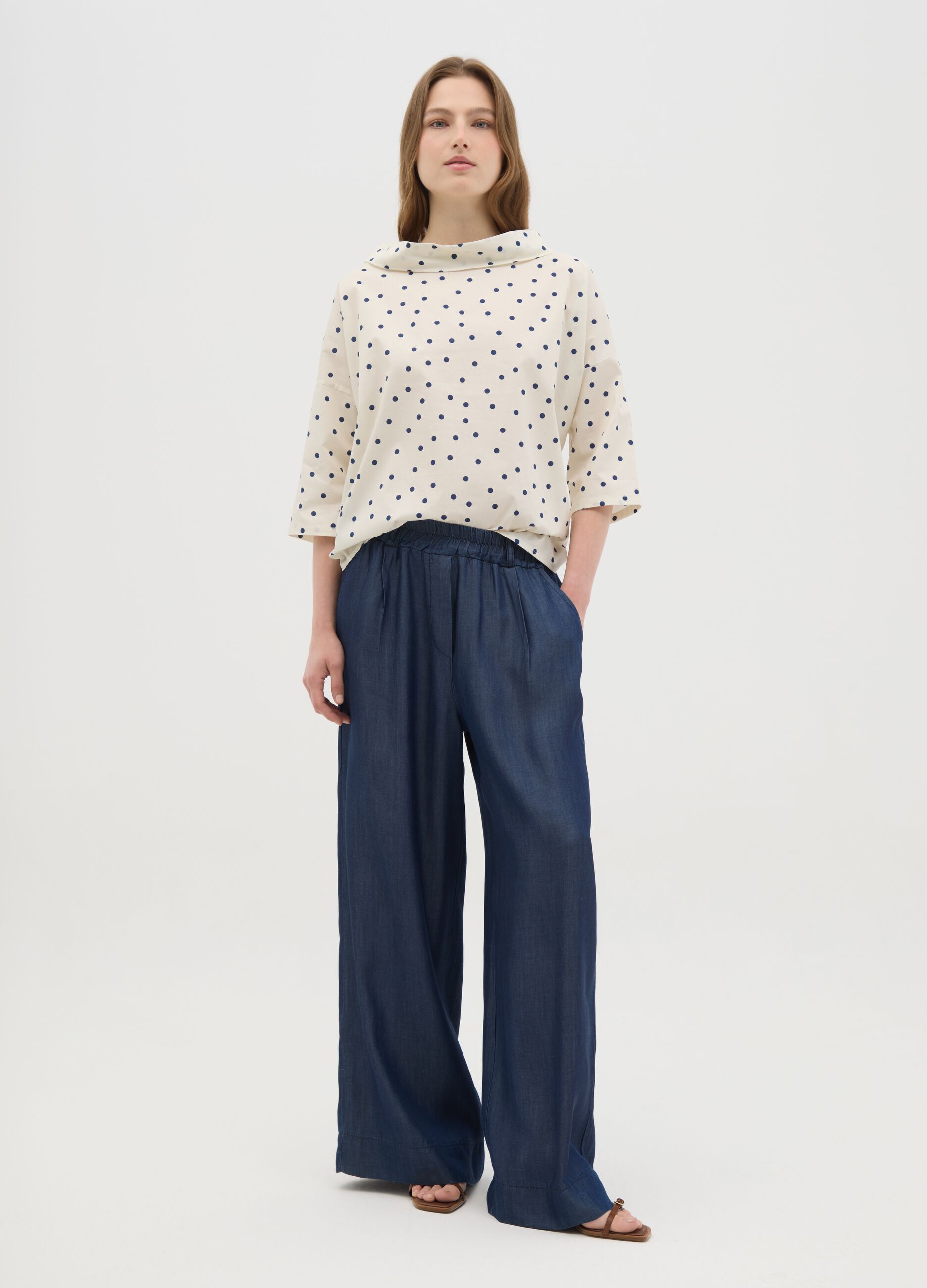 Women's Stretch Multicolour Cotton Top Regular Fit