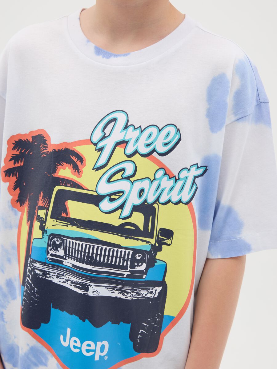 Tie-dye T-shirt in cotton with off-road vehicle print_1