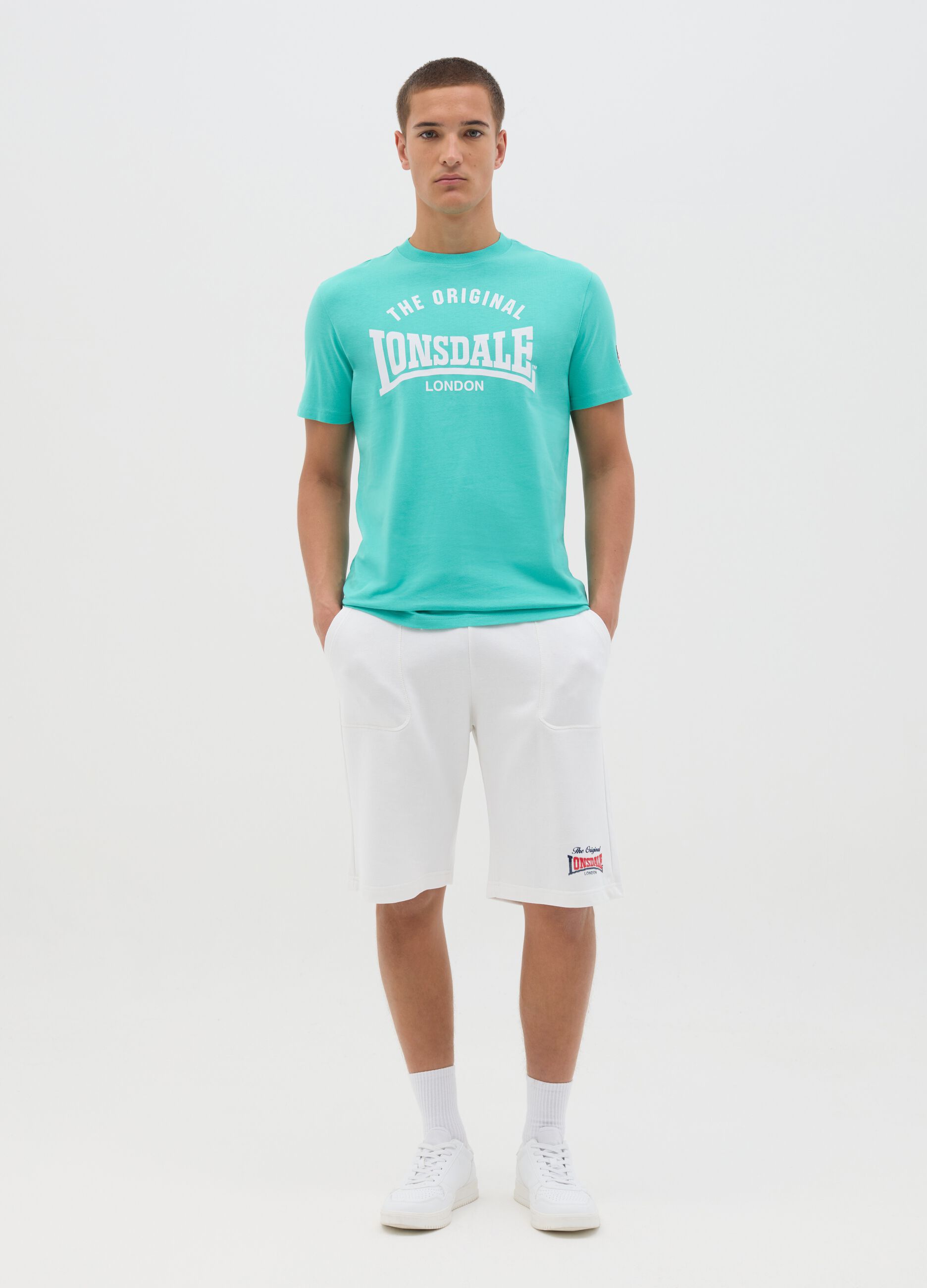 Men's Aqua Green T-shirt with Lonsdale Logo