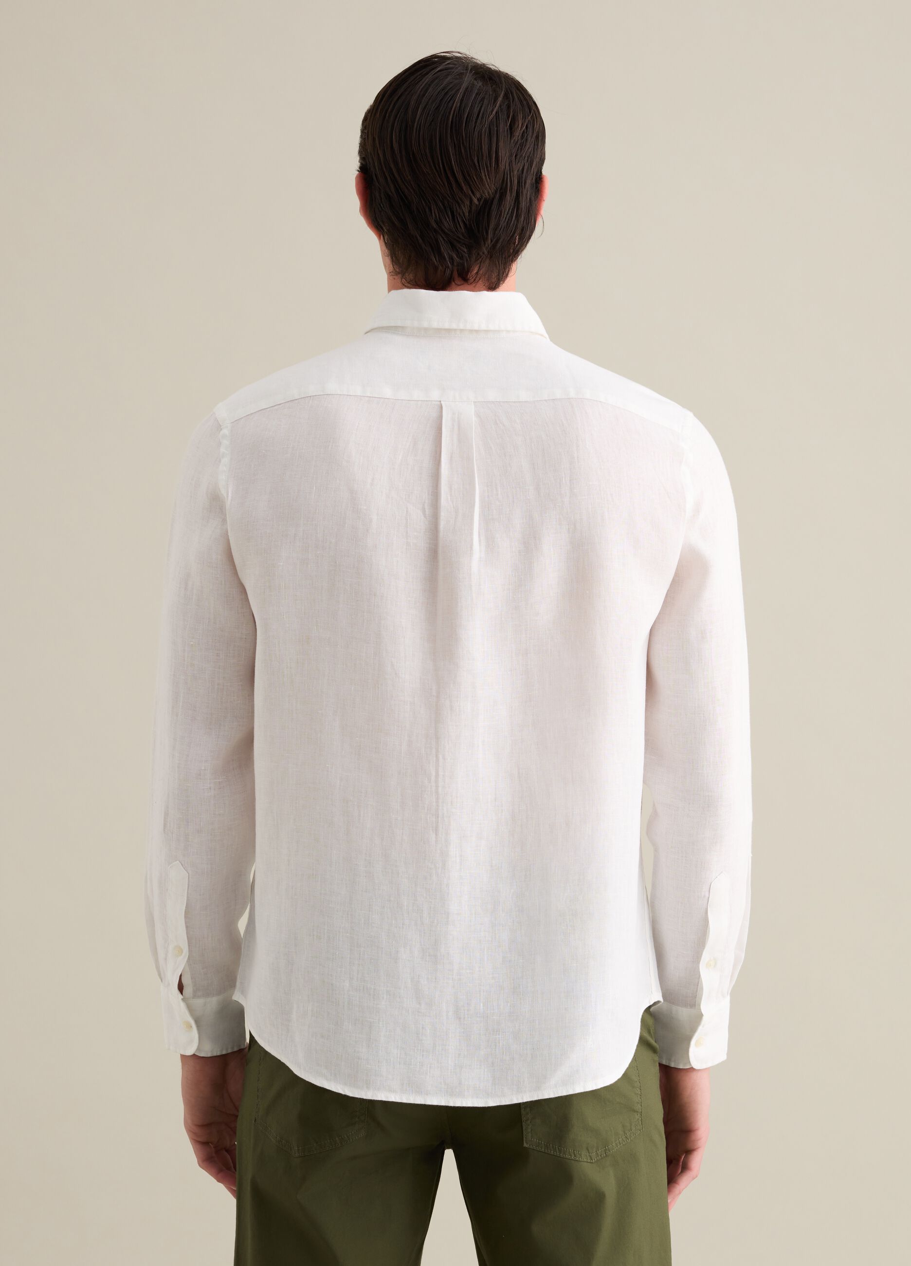White Pure Linen Piombo Shirt