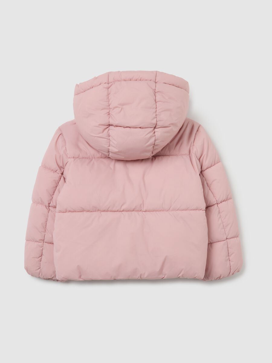 The Iconic Puffer pink hooded jacket for girls_1
