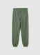 Organic cotton green jogger trousers with regular fit for boys_1
