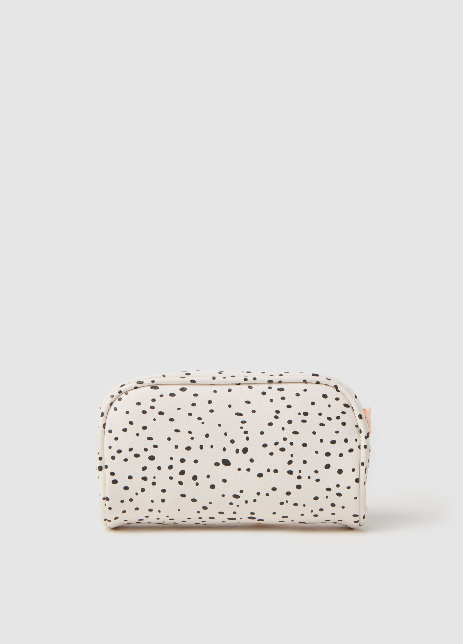 Multicolour PVC pouch with polka dot zip