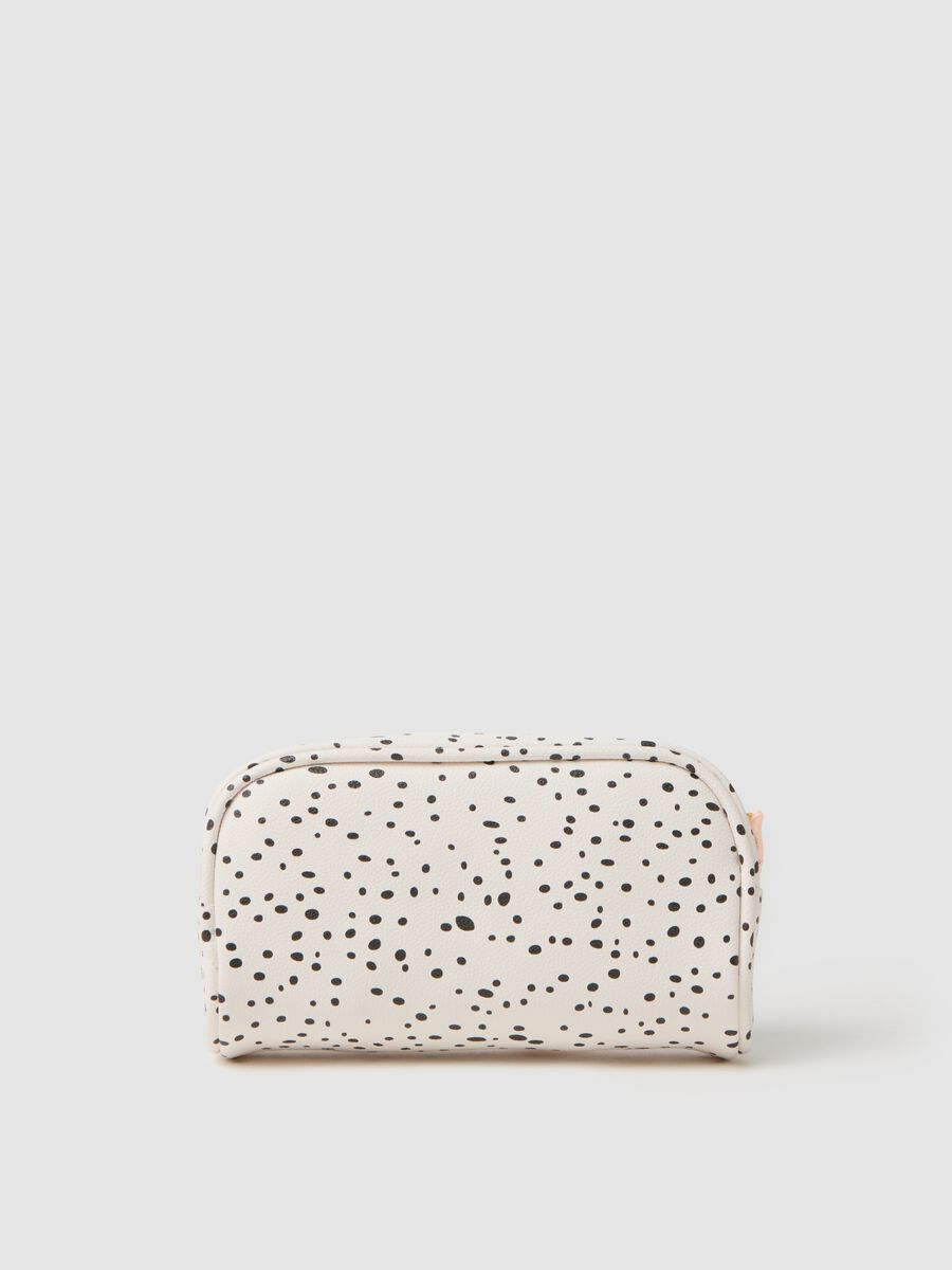 Multicolour PVC pouch with polka dot zip_1