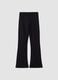 Girls' black slim-fit stretch organic cotton trousers_0