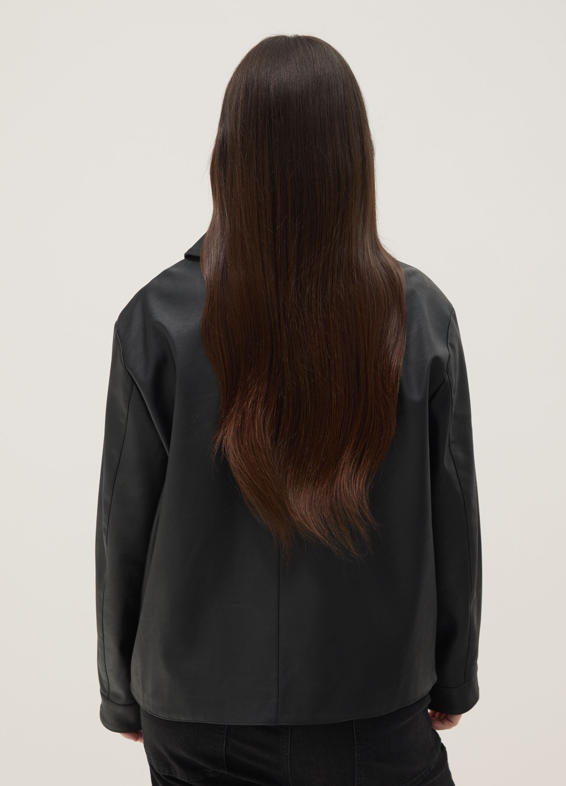 Black regular fit jacket with buttons and patch pockets