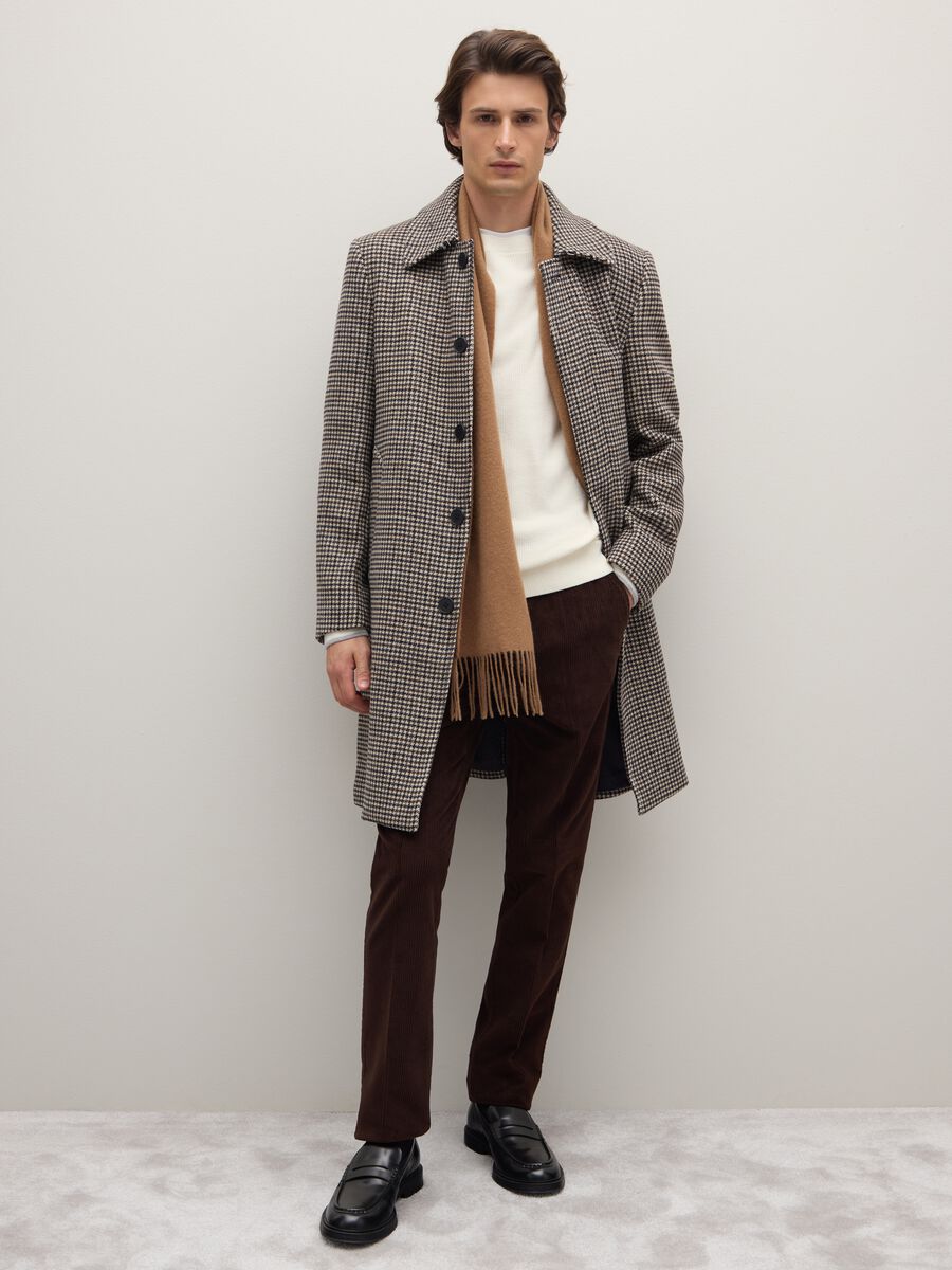 Cappotto lungo a quadri multicolor regular fit_1