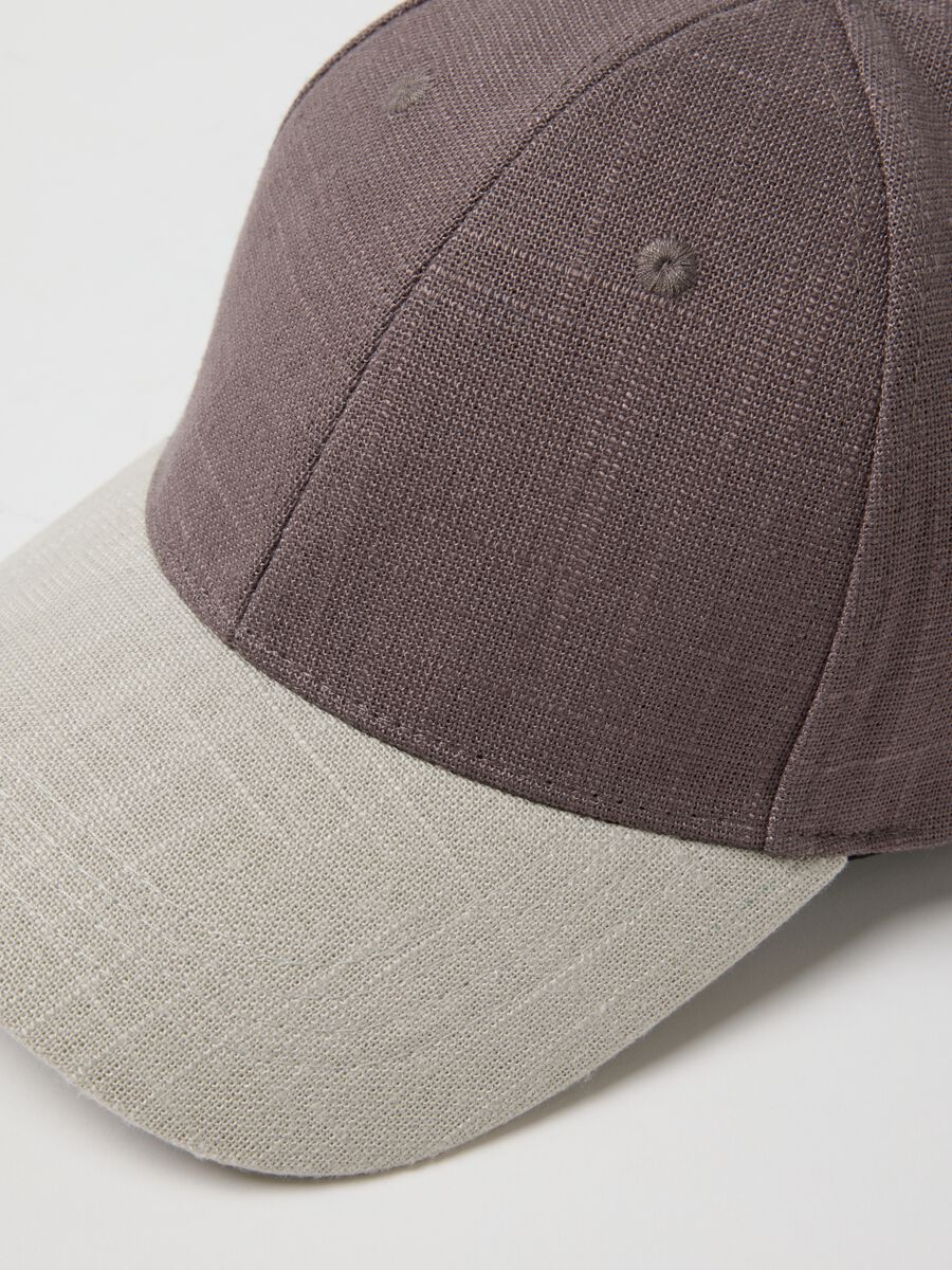 Multicolour viscose and linen blend baseball cap_2