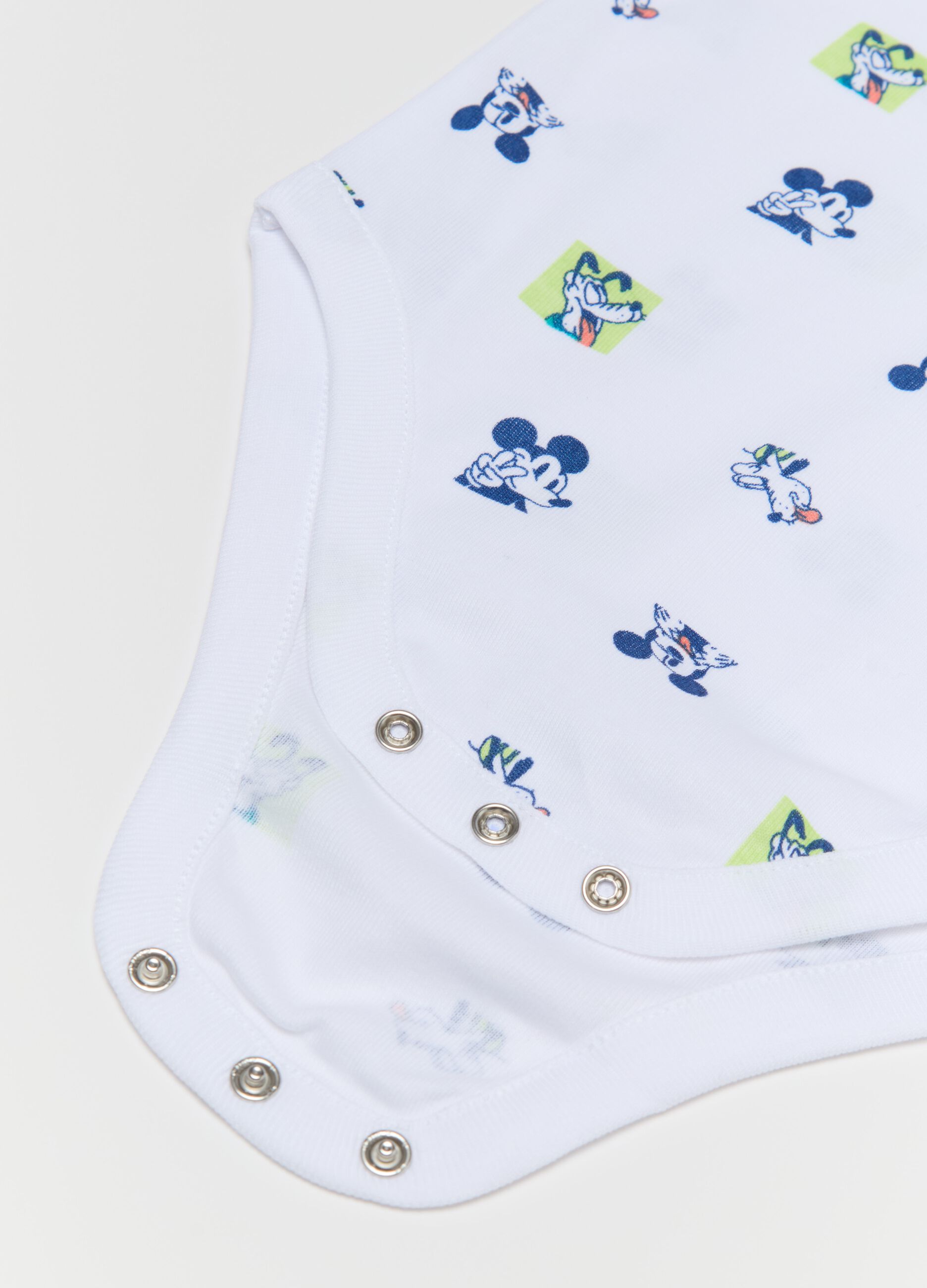 Bipack body in cotone con stampa Topolino e Pluto 