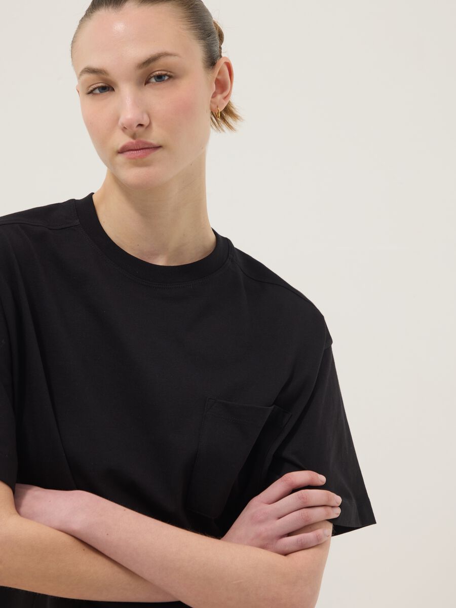 Black pure cotton relaxed-fit dress_3