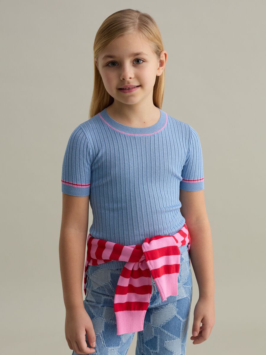 T-shirt in ribbed jersey with lurex_0