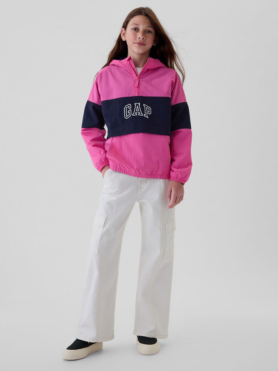 Short half-zip jacket in nylon_1