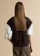 Brown V-neck button-up vest with oversized fit_3