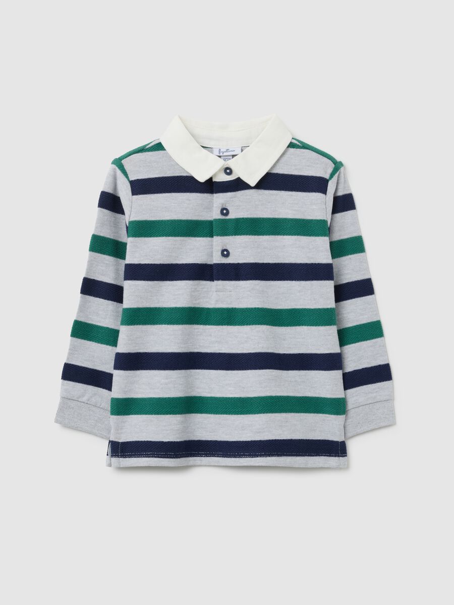 Polo a maniche lunghe multicolor per bambino_0