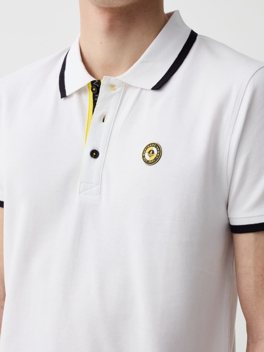 Navigare Sport polo shirt with striped edging_1