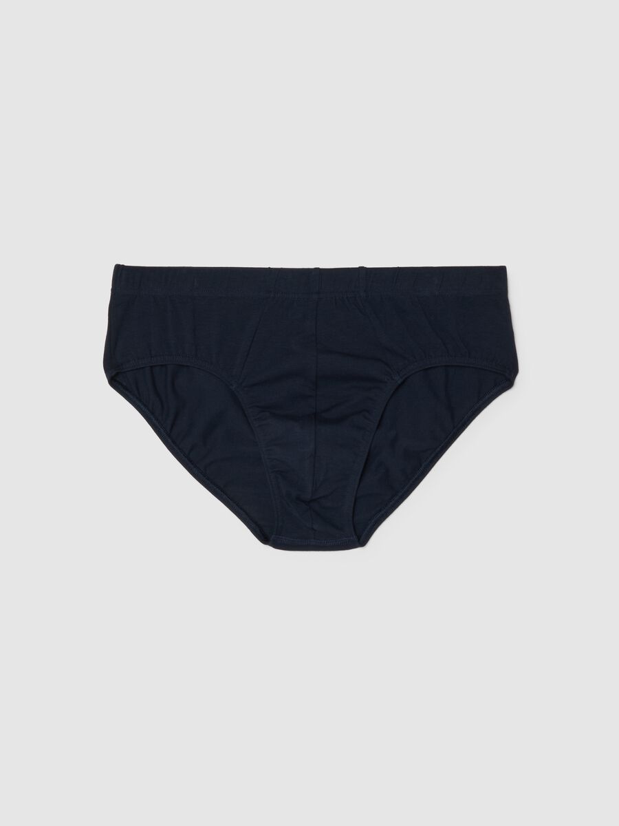 Blue stretch cotton briefs with a snug fit_4