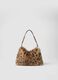Borsa marrone a spalla con fantasia animalier_1