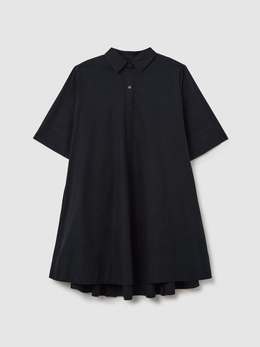 Black shirt dress in poplin_4