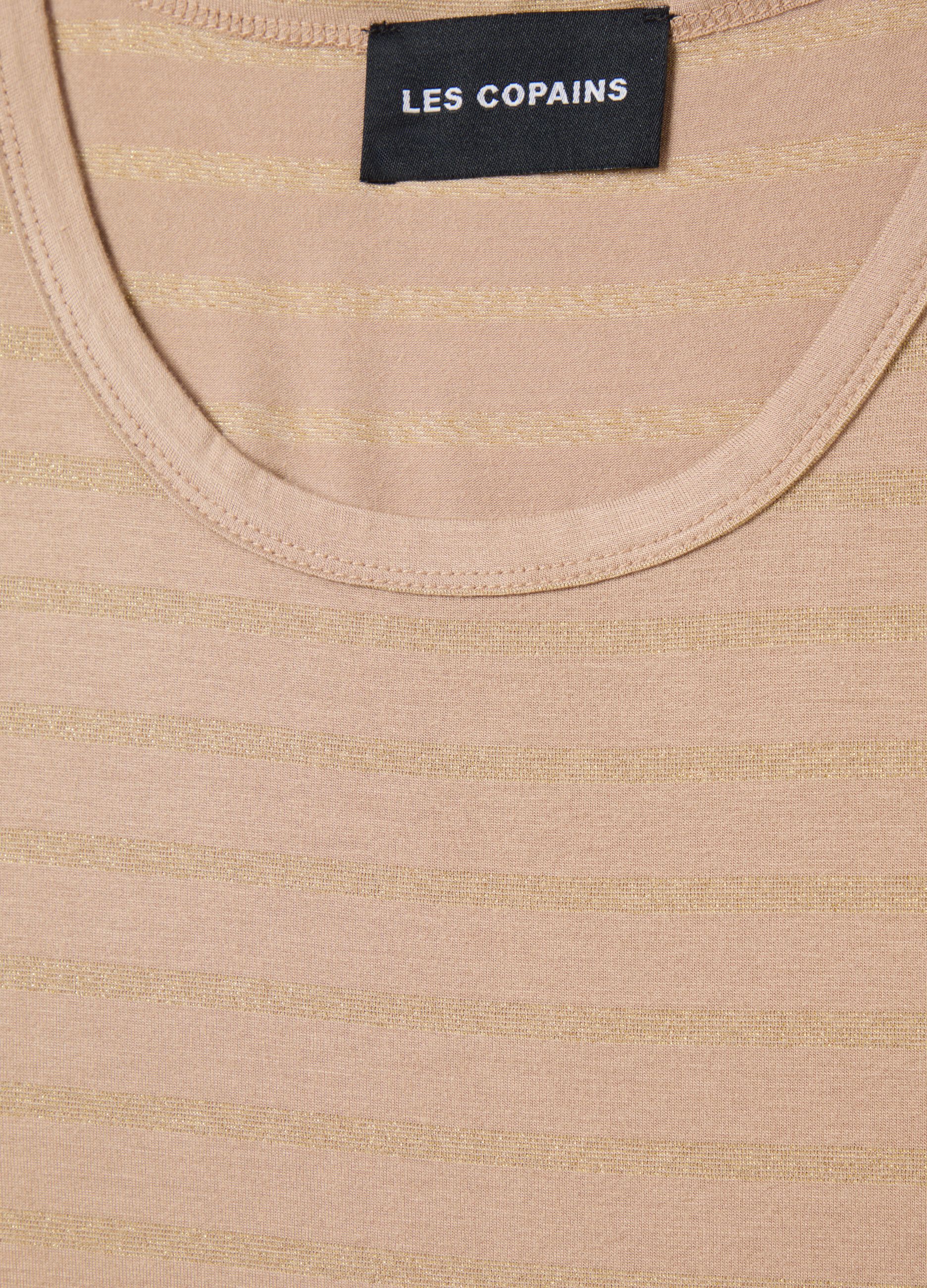Women's beige viscose blend tank top, regular fit