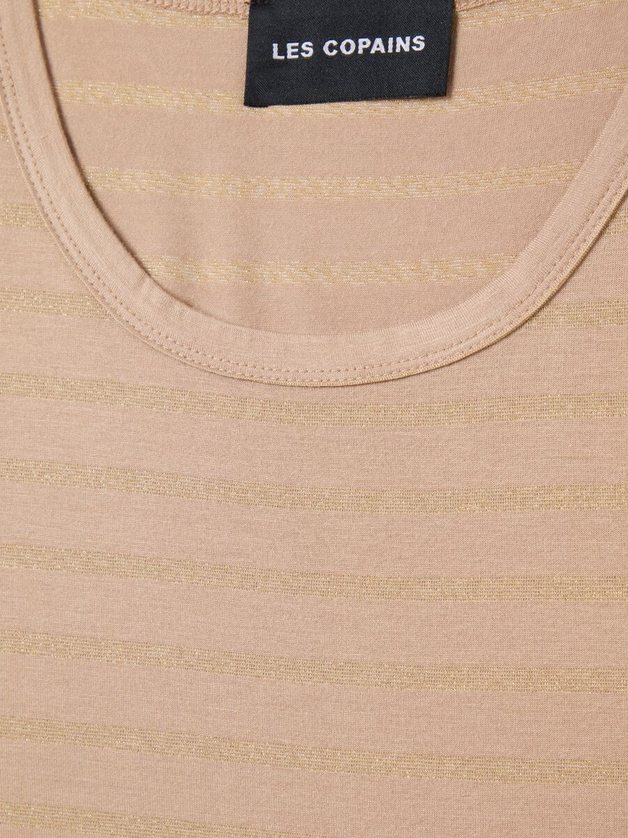 Women's beige viscose blend tank top, regular fit_5