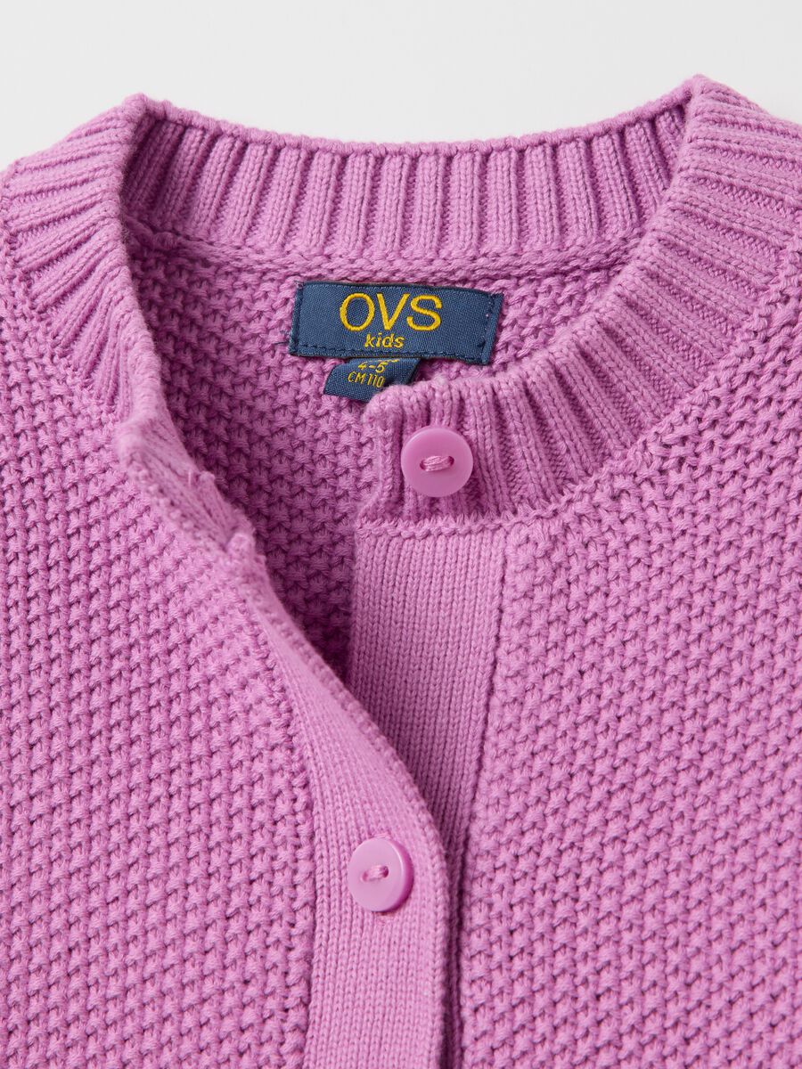 Cotton cardigan with moss stitch design_3