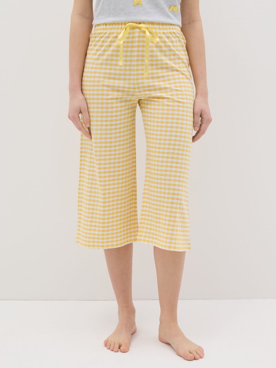 Gingham pyjama trousers with drawstring_1