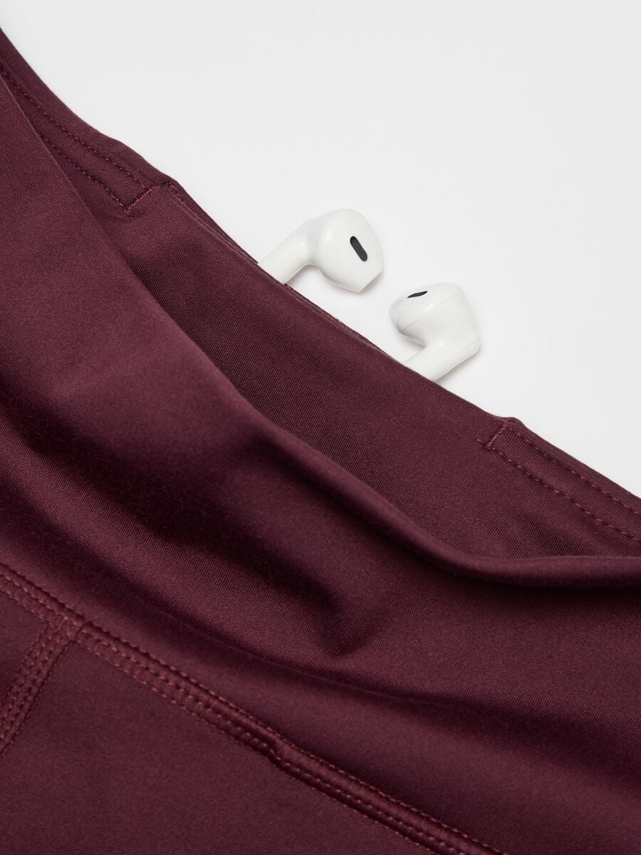 Pantaloni viola wide leg in tessuto elasticizzato_9