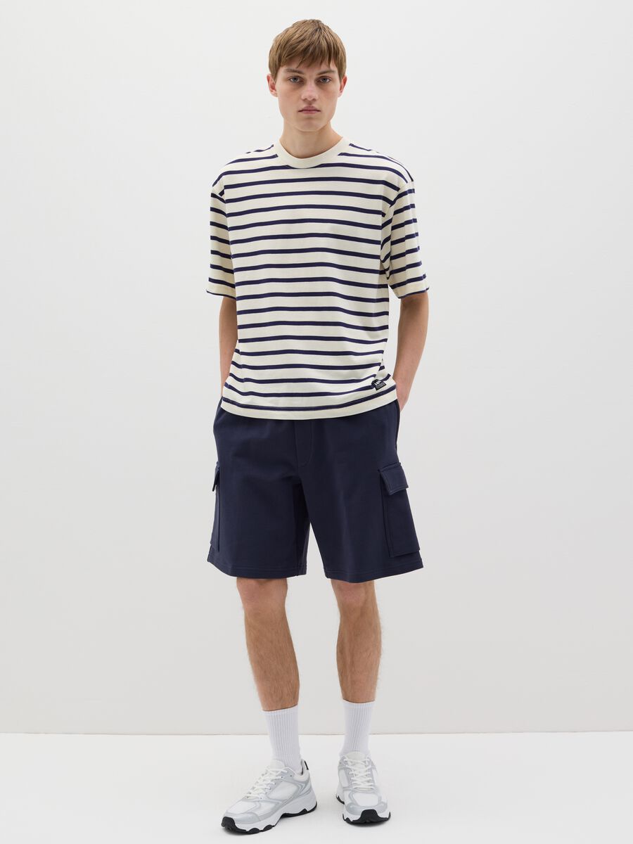 Cargo Bermuda shorts in fleece_0