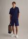 Blue cotton-blend Bermuda shorts_0