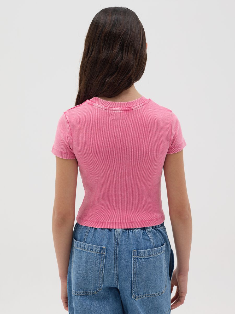 Ribbed T-shirt with round neckline_2