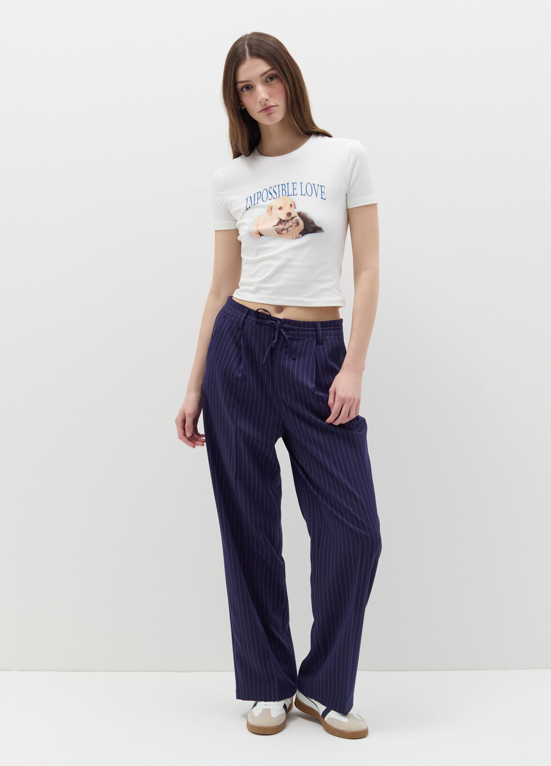Stretch cotton T-shirt