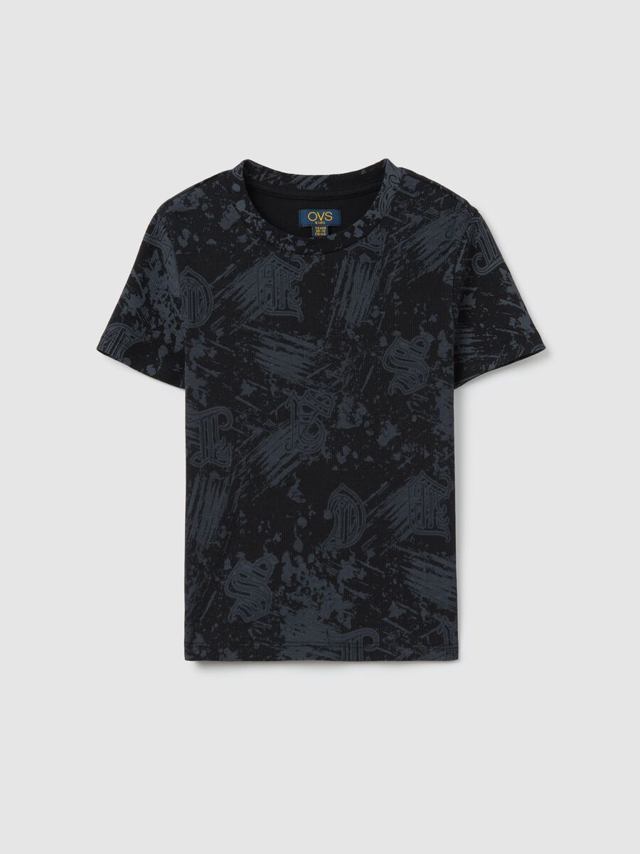 T-shirt a maniche corte nera stile Tie-Dye_3