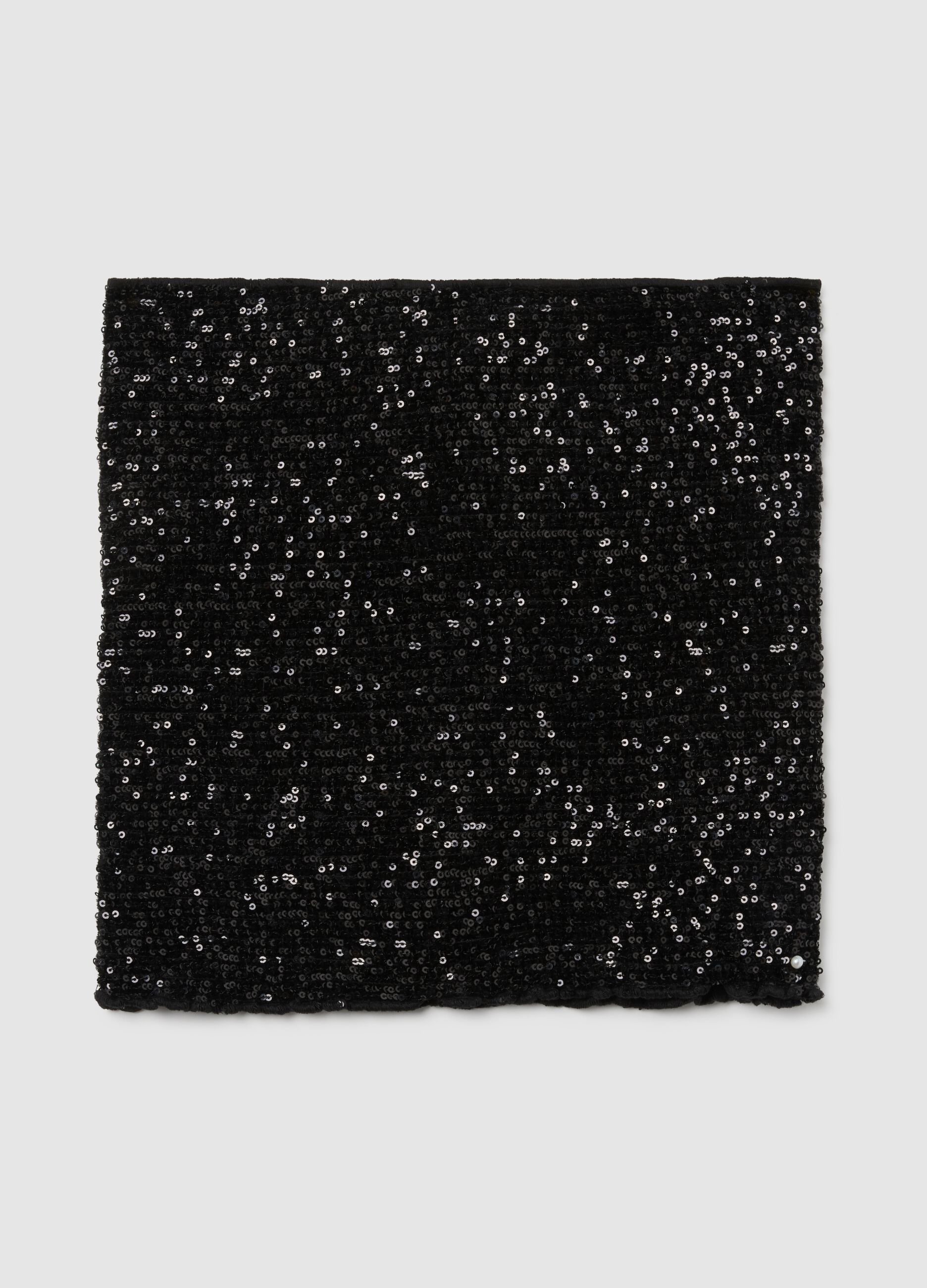 Black bandeau top with sequins